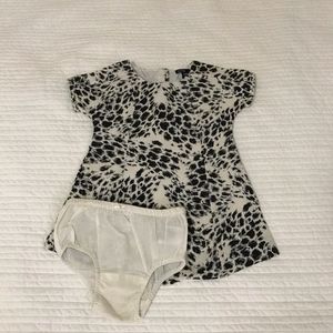 Gap Black & White Animal Print Dress with bloomers